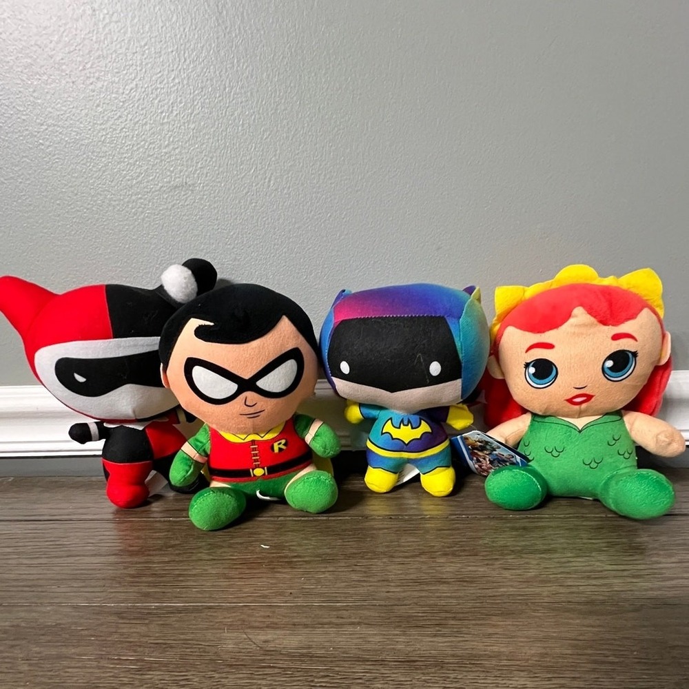 DC Comics Chibi Plush Set Robin Harley Quinn Poison Ivy Rainbow Batgirl Toy Lot